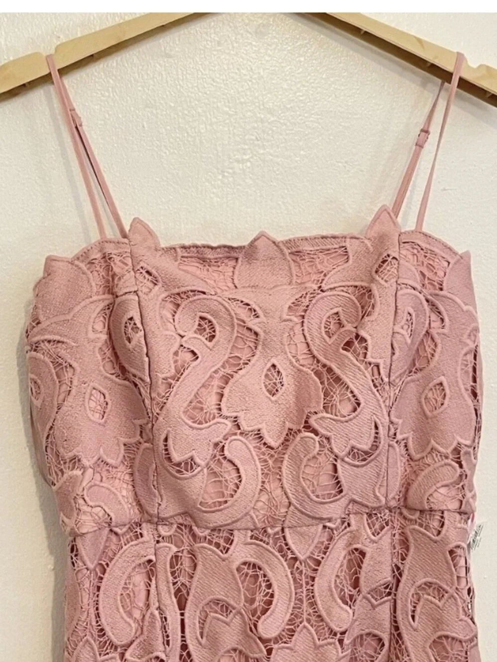 Bardot Blush Pink Lace Midi Dress - Picture 3 of 7